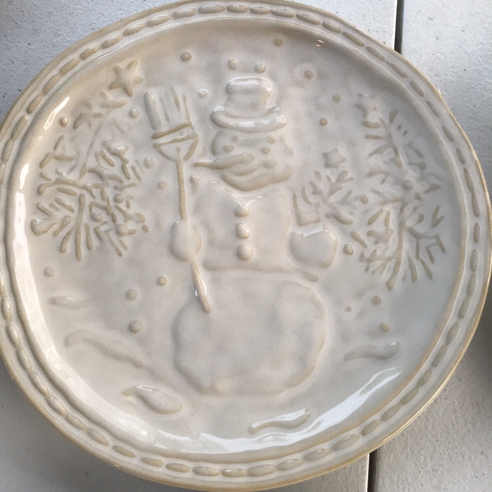 Williams Sonoma Snowman ⛄️ salad plates - Picture 2 of 6